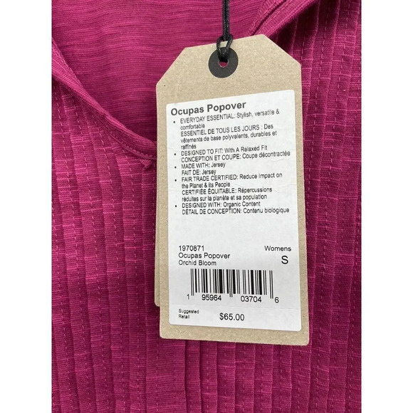 Prana Ocupas Popover Shirt Size Small Orchid Bloom Pink Top New - Picture 7 of 9
